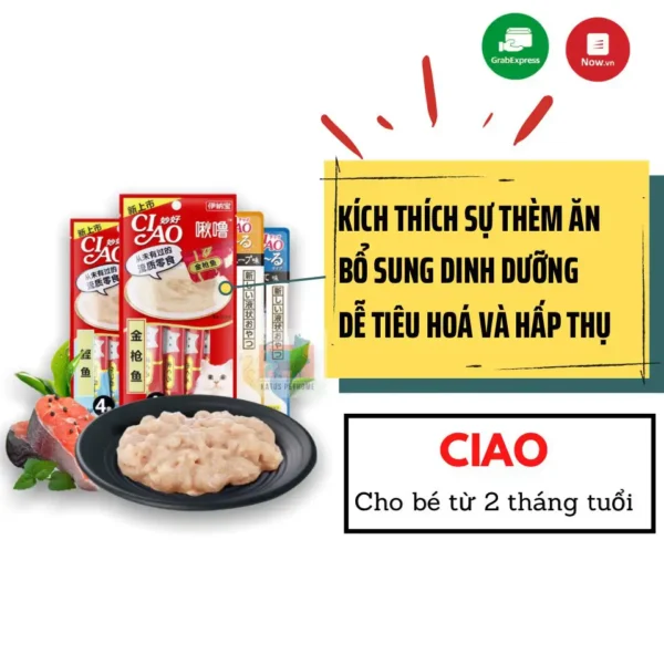 Thanh súp thưởng pate CIAO CHU RU cho mèo (Mùi vị ngẫu nhiên)