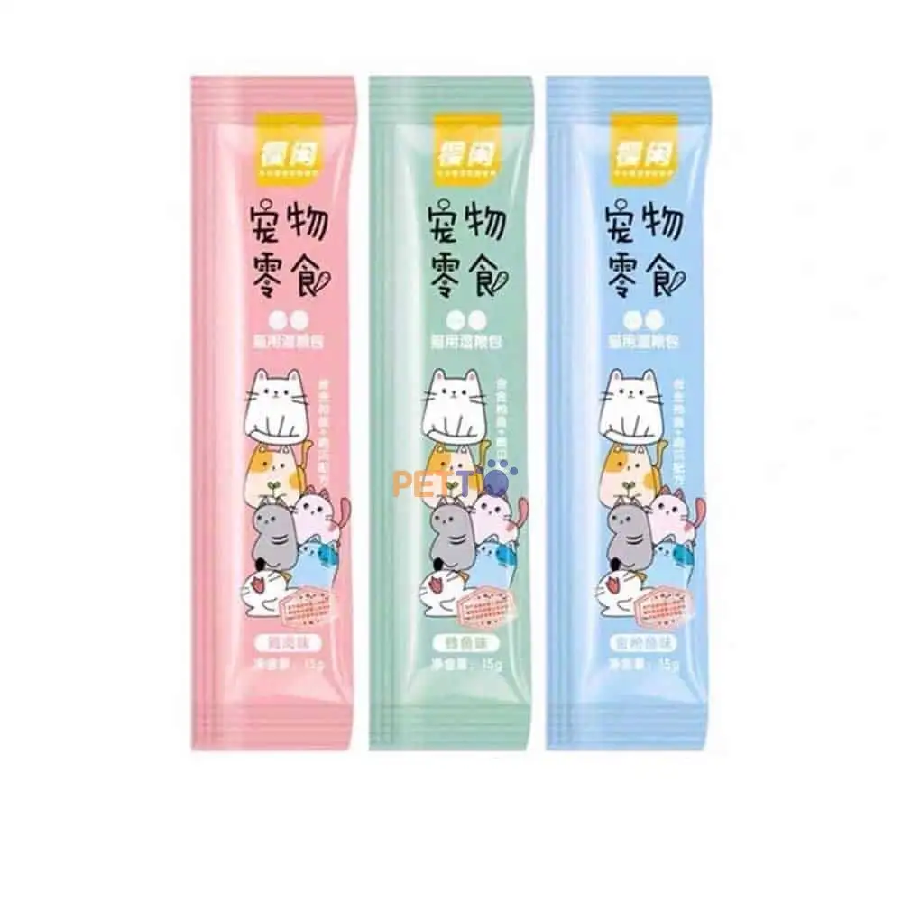 Súp thưởng giá rẻ cho mèo thanh 15gr – Combo 100 cây