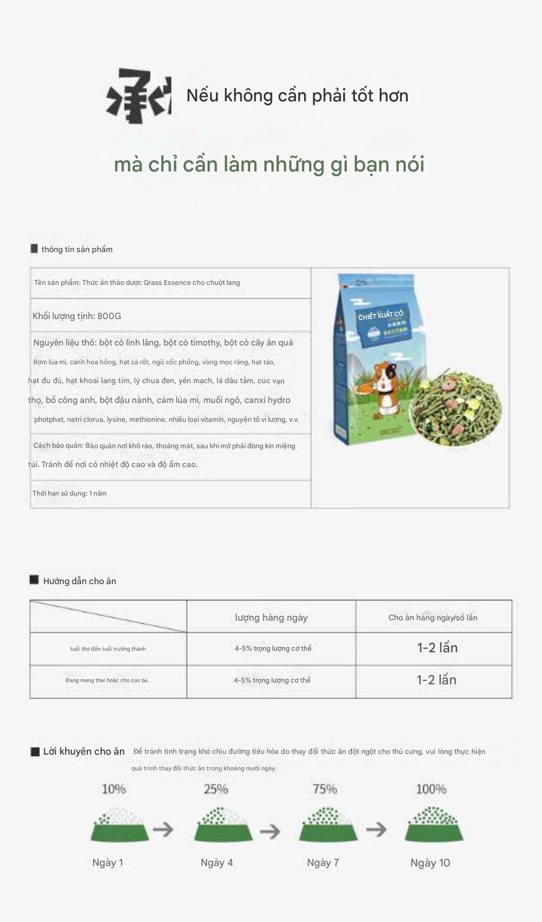 Thức Ăn Bổ Sung Cho Chuột Lang Jessie Grass Extracts Cao Cấp - Ảnh 4